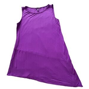 Eileen Fisher Purple Asymmetrical Sleeveless Blouse Top XS Womens Lightweight